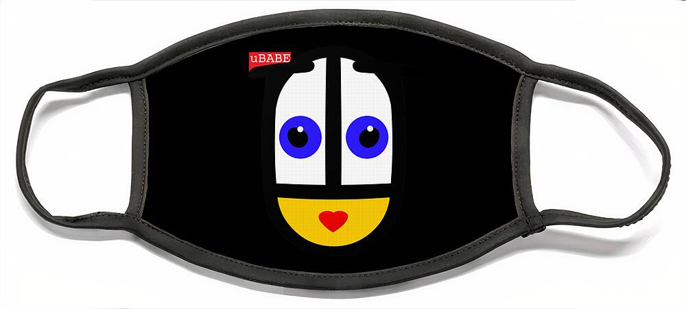 Ubabe Black Style Face Mask featuring the digital art uBABE Black by Ubabe Style