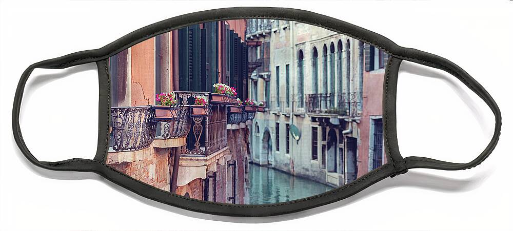 Venice Italy Canal Face Mask featuring the photograph Venice Canal - Venice, Italy by Melanie Alexandra Price