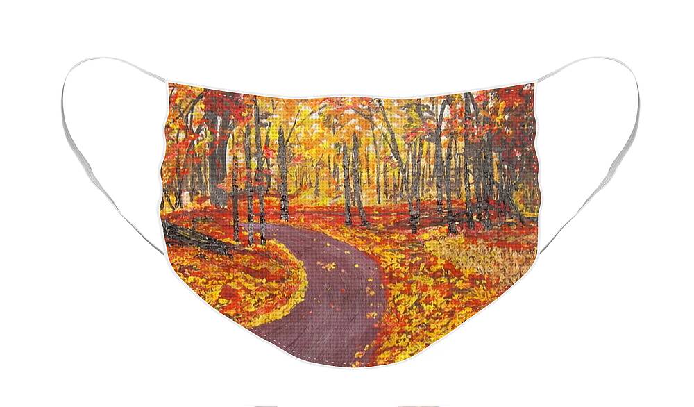 Acrylic Painting Face Mask featuring the painting Vibrant Autumn by Denise Morgan