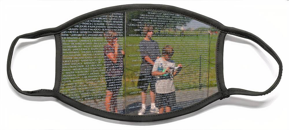 Vietnam Face Mask featuring the photograph Reflecting Upon the Fallen by Anthony Jones
