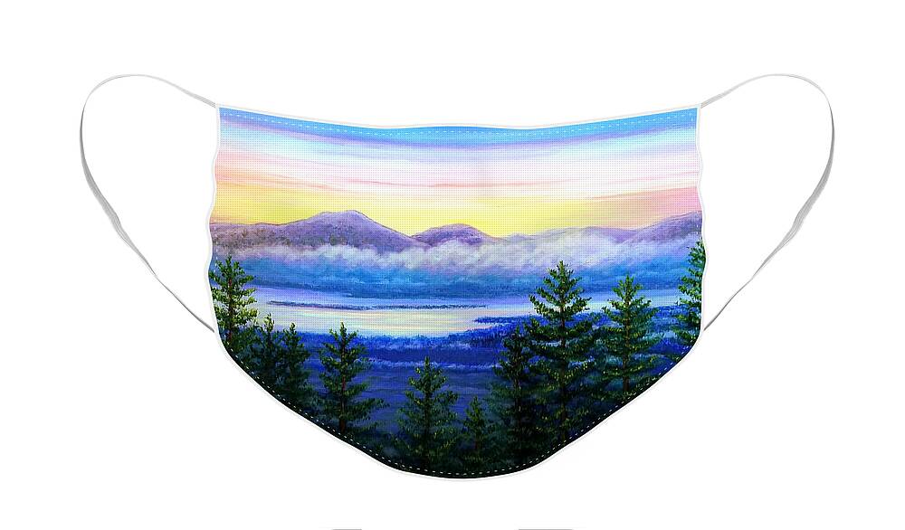 View Face Mask featuring the painting View from the Loft by Sarah Irland