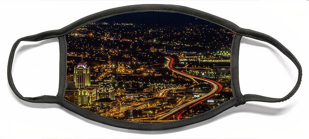 View Face Mask featuring the photograph View of Roanoke by Julieta Belmont