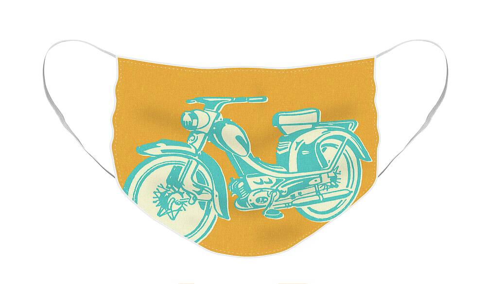 Vintage Moped Face Mask by CSA Images - Pixels Merch