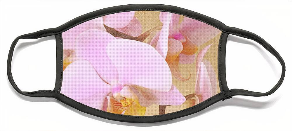 Phalaenopsis Face Mask featuring the photograph Vintage Orchids - Good Things, Take Time by Angie Tirado