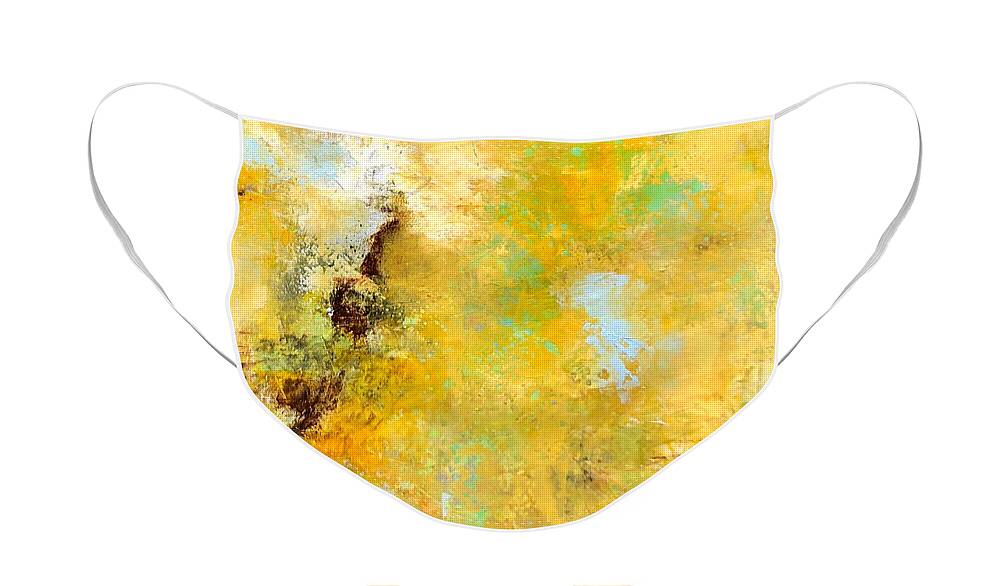 Sunflower Face Mask featuring the painting Walking on Sunshine by Mary Mirabal
