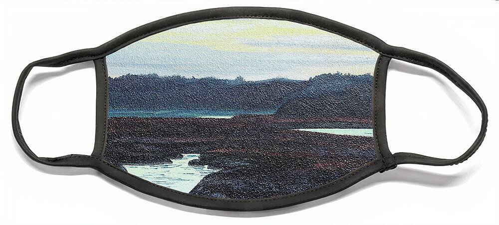 Maine Coast Face Mask featuring the painting Wells, ME by Paul Gaj