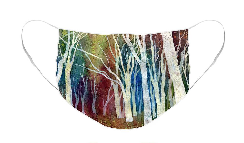 White Forest Face Mask featuring the painting White Forest I by Hailey E Herrera