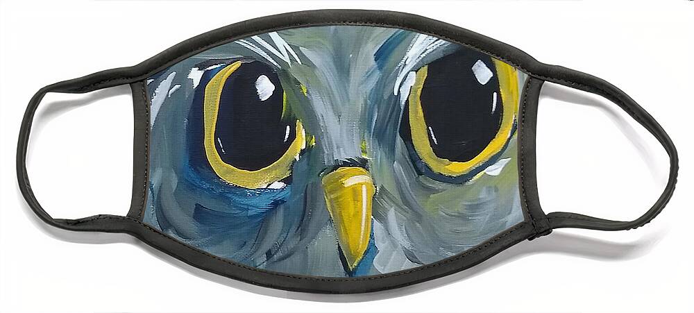 Owl Face Mask featuring the painting Whooo by Terri Einer