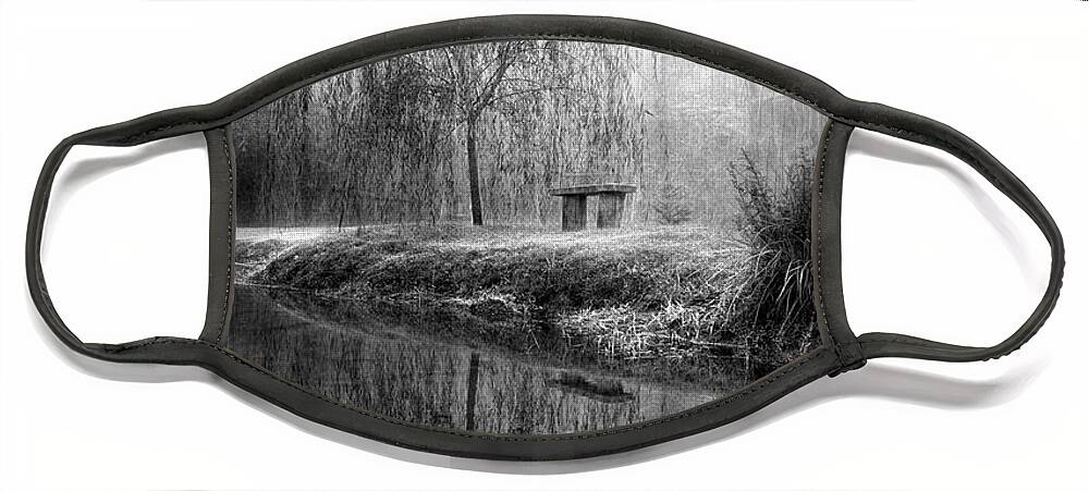 Carolina Face Mask featuring the photograph Willow in Black and White by Debra and Dave Vanderlaan