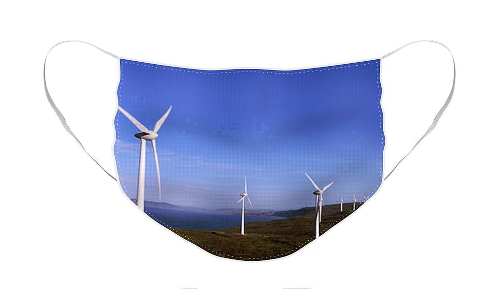 Photography Face Mask featuring the photograph Wind Turbines At The Seaside, Albany by Panoramic Images