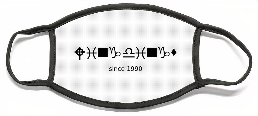 Richard Reeve Face Mask featuring the digital art Wingdings since 1990 - Black by Richard Reeve