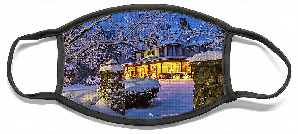 Winter Face Mask featuring the photograph Winter Inn by White Mountain Images