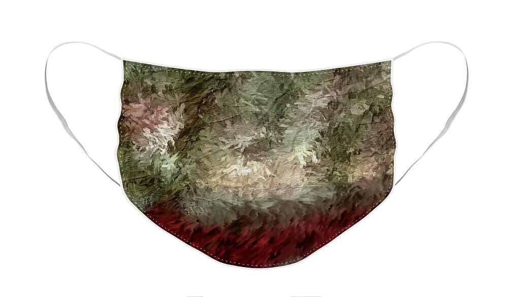 Winter Face Mask featuring the digital art Winter Lake Impressions by Doreen Erhardt