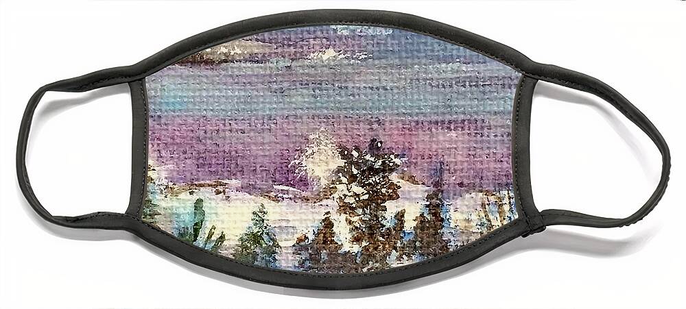 Full Moon Face Mask featuring the painting Winter Moon Energy by Deb Stroh-Larson