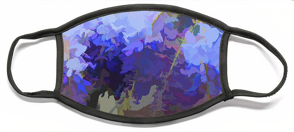 Wisteria Face Mask featuring the digital art Wisteria Colours by Fran Woods