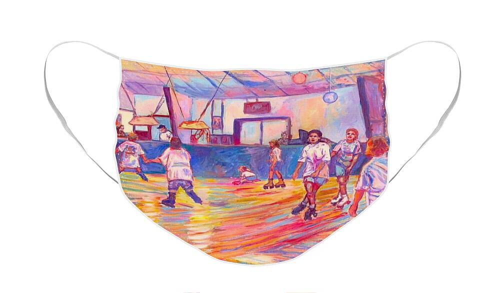 Skaters Face Mask featuring the painting Wrong Way at Dominion Skating Rink by Kendall Kessler