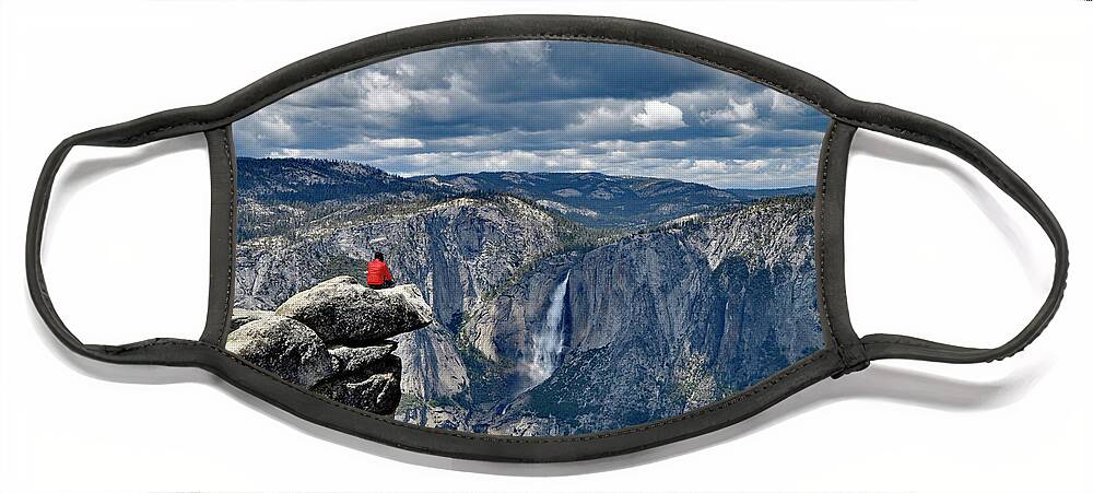Yosemite Fall View From Glacier Point Face Mask featuring the photograph Yosemite Fall View From Glacier Point by Amazing Action Photo Video