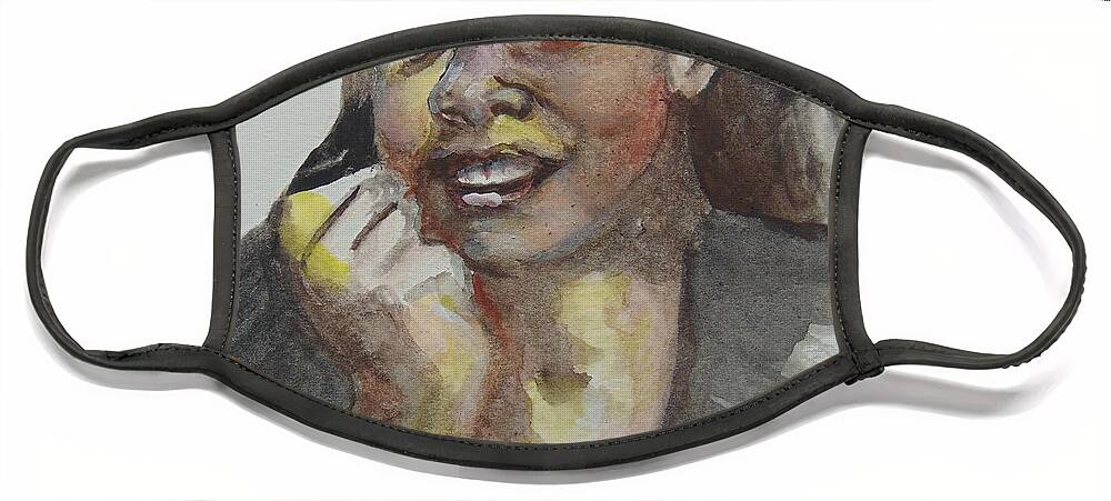 Maya Angelou Face Mask featuring the painting Young Maya by Saundra Johnson
