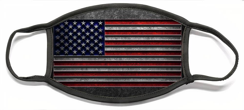 4th Of July Face Mask featuring the digital art American Flag Stone Texture Repost #1 by Brian Carson