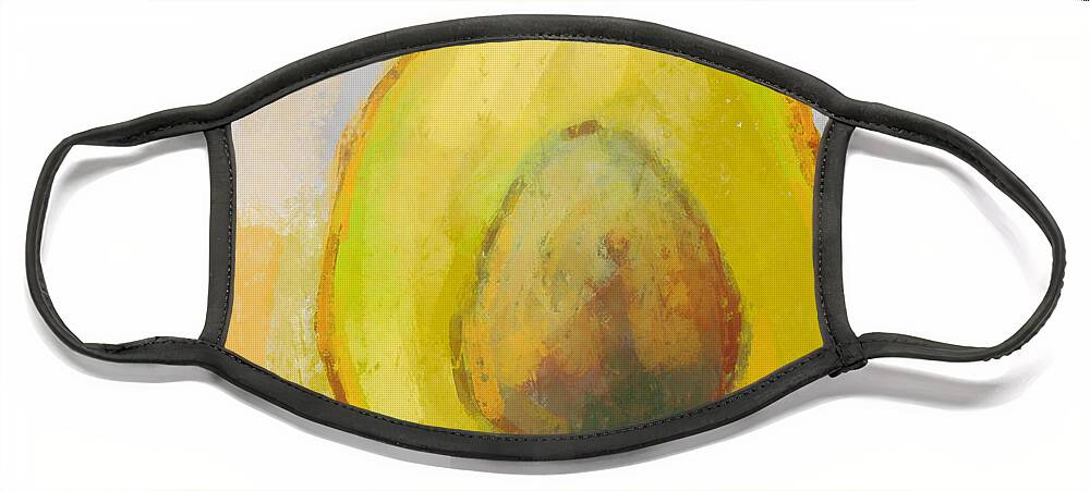 Green Avocado Face Mask featuring the digital art Avocado Modern Art Kitchen Decor #2 by Patricia Awapara