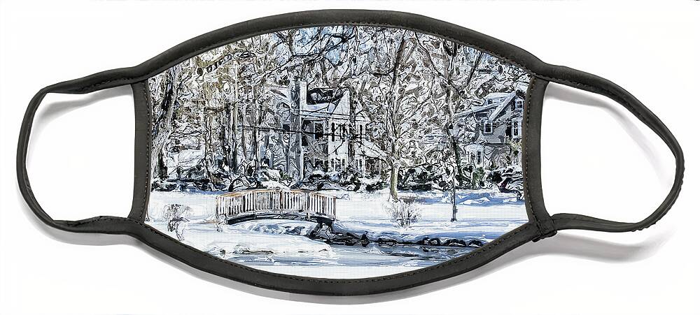 Snow Face Mask featuring the photograph Binney Park in Greenwich, Connecticut #2 by Cordia Murphy