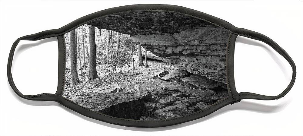 Tennessee Face Mask featuring the photograph Black And White Cave by Phil Perkins