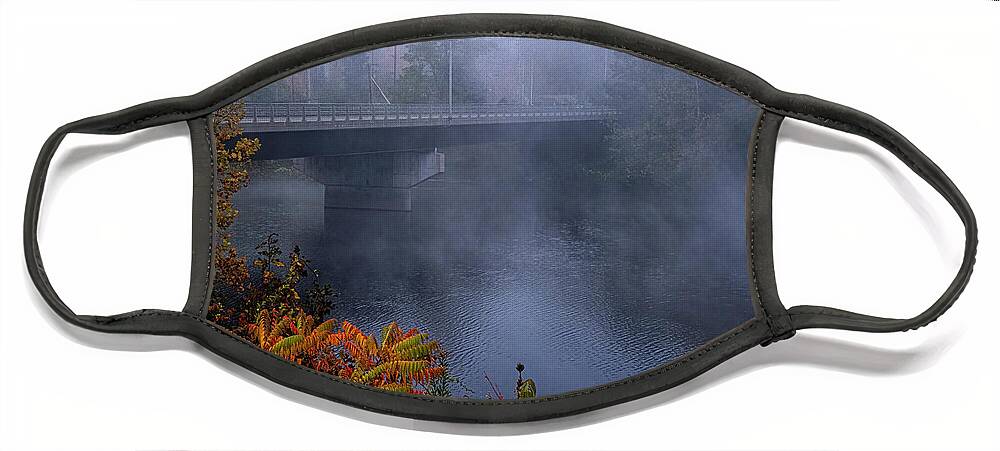 East Dover Vermont Face Mask featuring the photograph Brattleboro Fog #1 by Tom Singleton