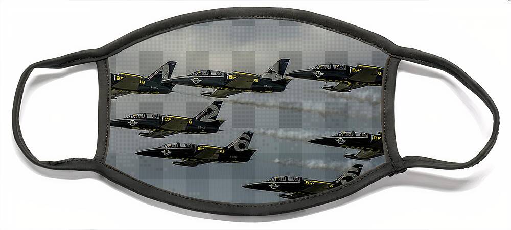 Airplane Face Mask featuring the photograph Breitling Jets #2 by Carolyn Hutchins