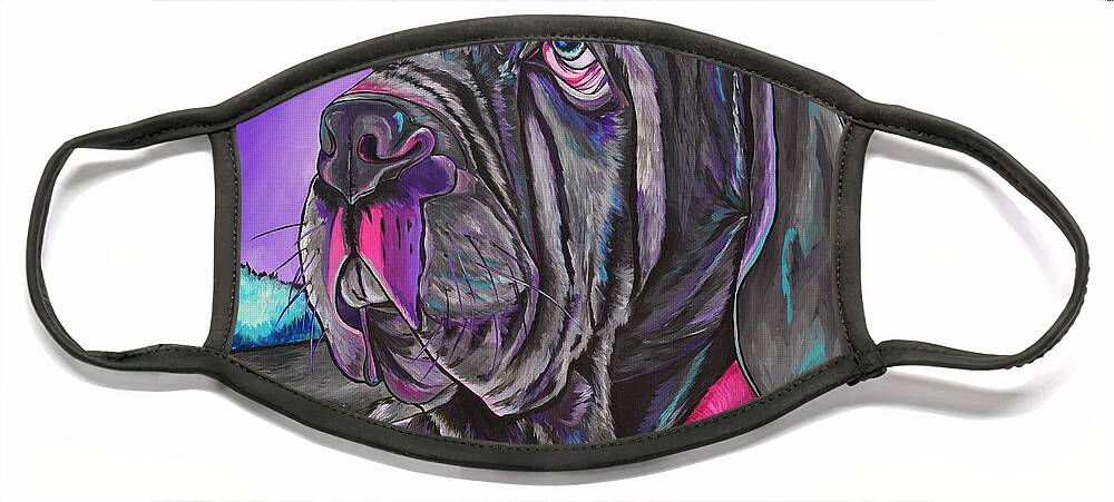 Mastiff Face Mask featuring the painting Chillaxing #1 by Patti Schermerhorn