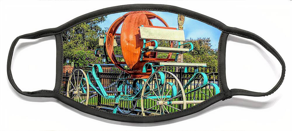 Carriage Face Mask featuring the photograph Cinderella's Pumpkin Carriage #1 by Barbara Snyder