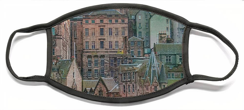 Edinburgh Face Mask featuring the digital art City of Edinburgh Scotland by SnapHappy Photos