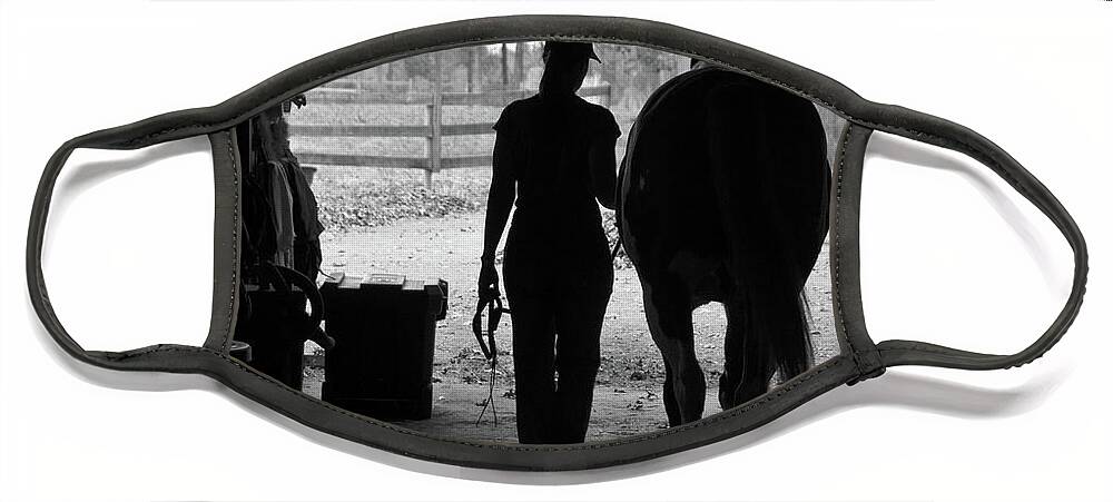 Horses Face Mask featuring the photograph Day's End by Minnie Gallman