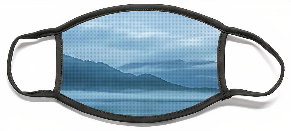 Alaska Face Mask featuring the photograph Foggy Morning in Juneau #1 by Marcy Wielfaert
