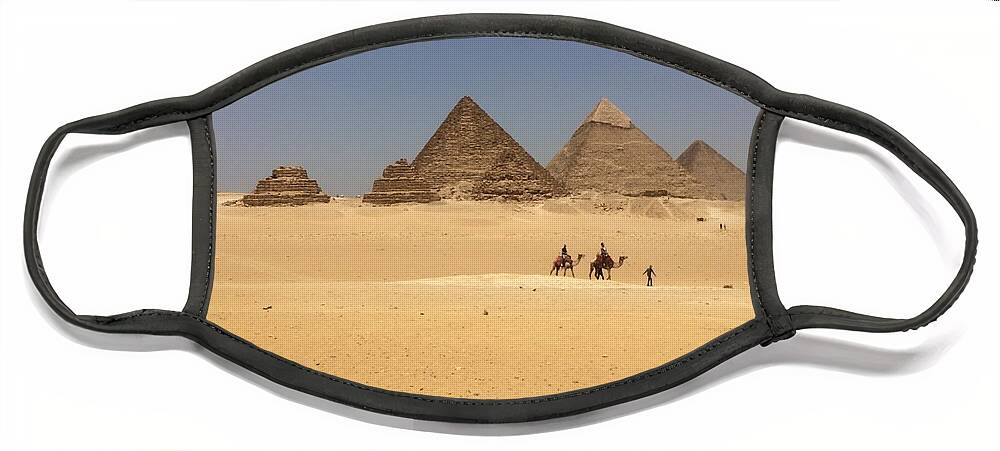 Giza Face Mask featuring the photograph Great Pyramids #1 by Trevor Grassi