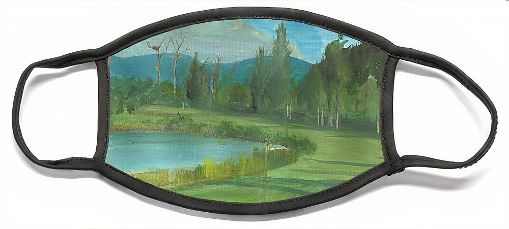 Idaho Club Face Mask featuring the painting Idaho Club No. 9 #1 by Whitney Palmer