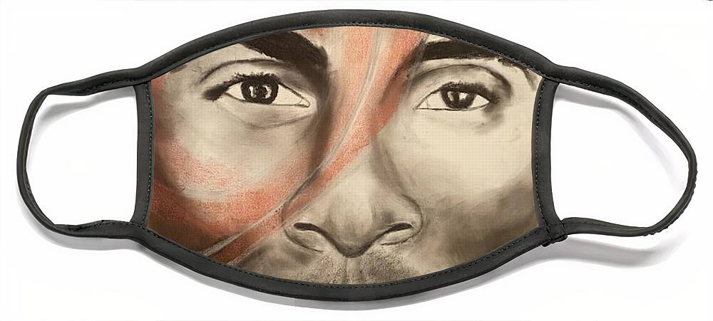  Face Mask featuring the drawing KB by Angie ONeal