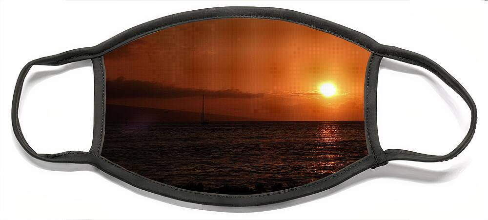 Photography Face Mask featuring the photograph Lahaina Sunset 002 by Stephanie Gambini