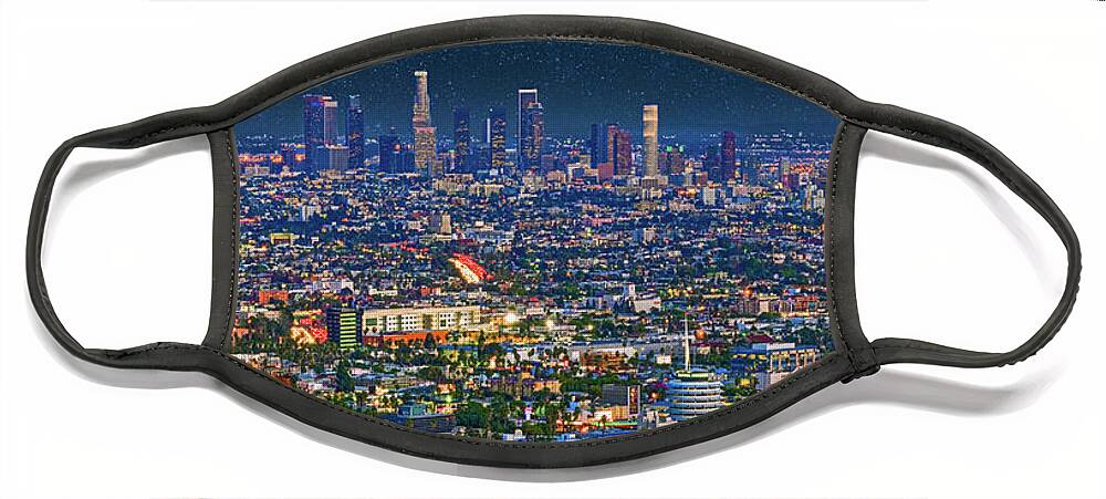 Los Angeles Ca Face Mask featuring the photograph City of Angels Los Angeles by David Zanzinger