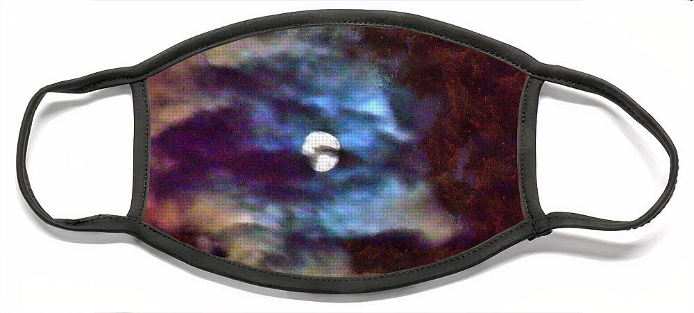 Moon Face Mask featuring the mixed media Moonscape by Christopher Reed