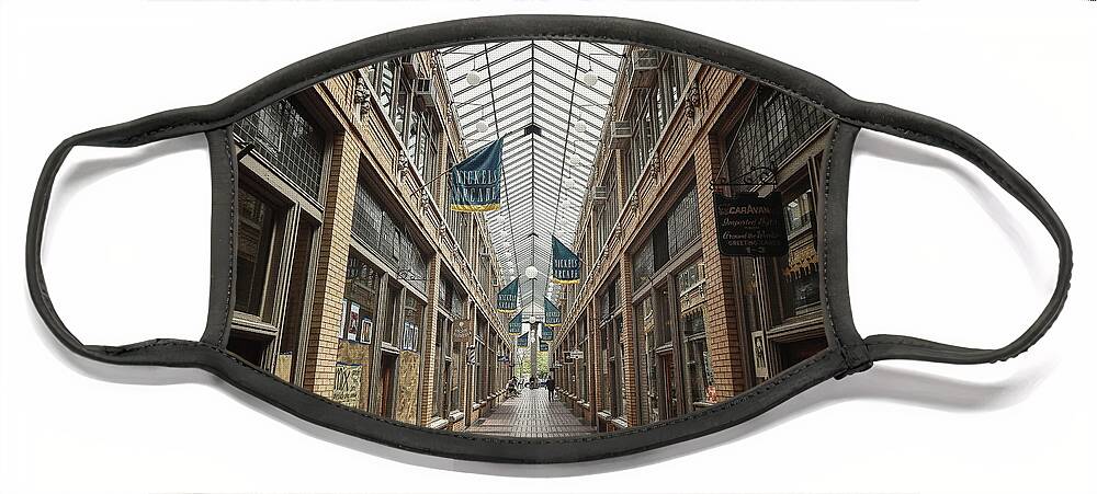 Ann Arbor Face Mask featuring the photograph Nickels Arcade #2 by Phil Perkins