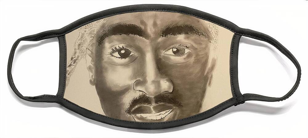  Face Mask featuring the drawing PAC by Angie ONeal