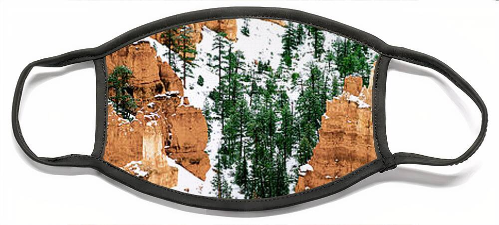 Dave Welling Face Mask featuring the photograph Panoramic Winter Hoodoos Bryce Canyon National Park #2 by Dave Welling