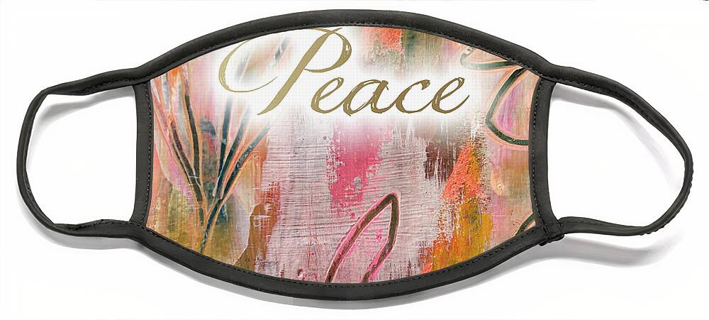 Peace Face Mask featuring the mixed media Peace by Claudia Schoen