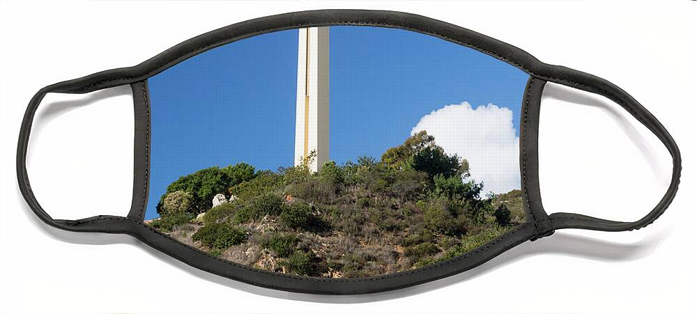 Malibu Face Mask featuring the photograph Phillips Theme Tower at Pepperdine University #1 by Steven Heap