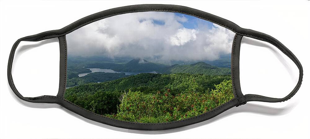 Lake Ocoee Face Mask featuring the photograph Scenic Overlook 9 #1 by Phil Perkins