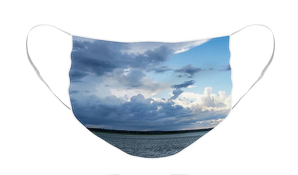 Seabrook Face Mask featuring the photograph Seabrook Harbor #1 by Mary Capriole