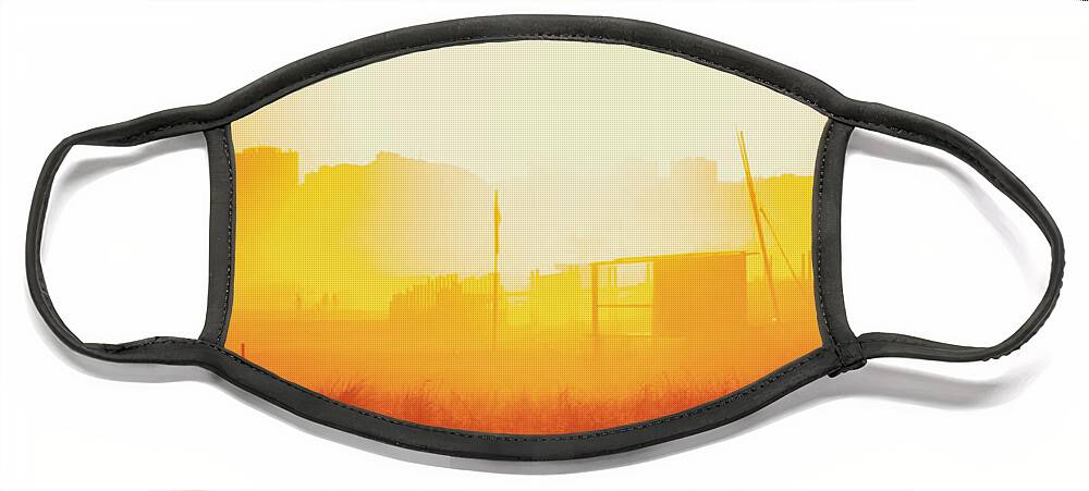 Sunset Face Mask featuring the photograph Silhouettes in the Sunset Glow #1 by Alina Oswald