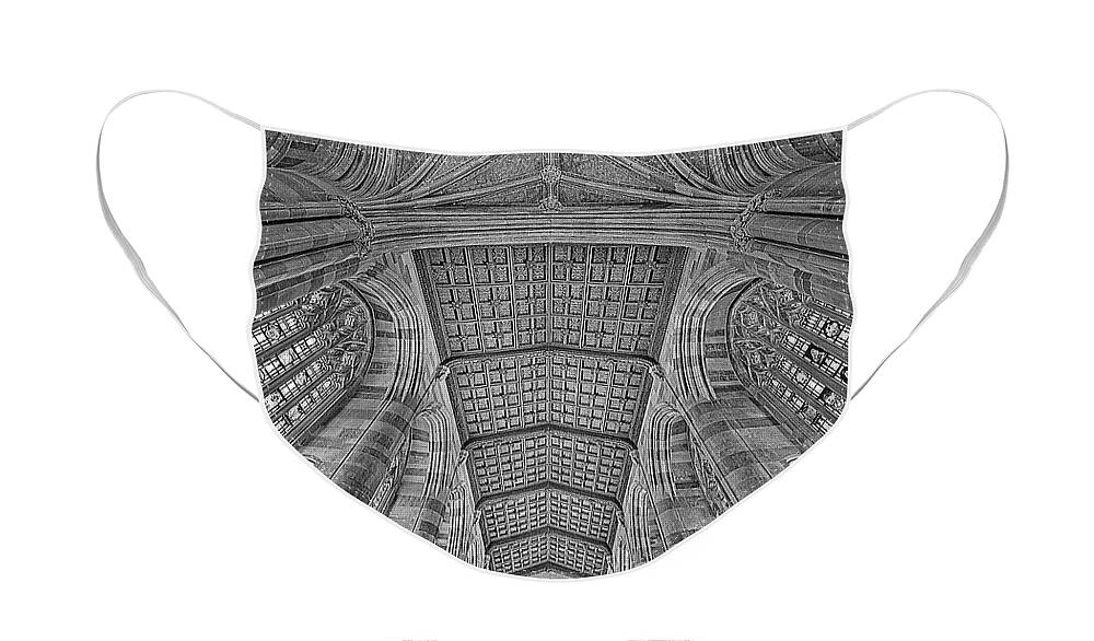 Yale University Face Mask featuring the photograph Sterling Library Yale University CT #1 by Susan Candelario