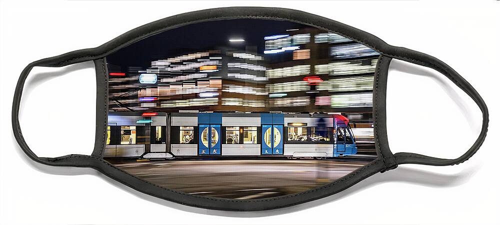 Town Face Mask featuring the photograph Stockholm tram #1 by Alexander Farnsworth