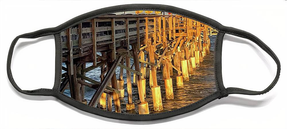 Pier Face Mask featuring the photograph Sunset on the Pier #1 by George Taylor